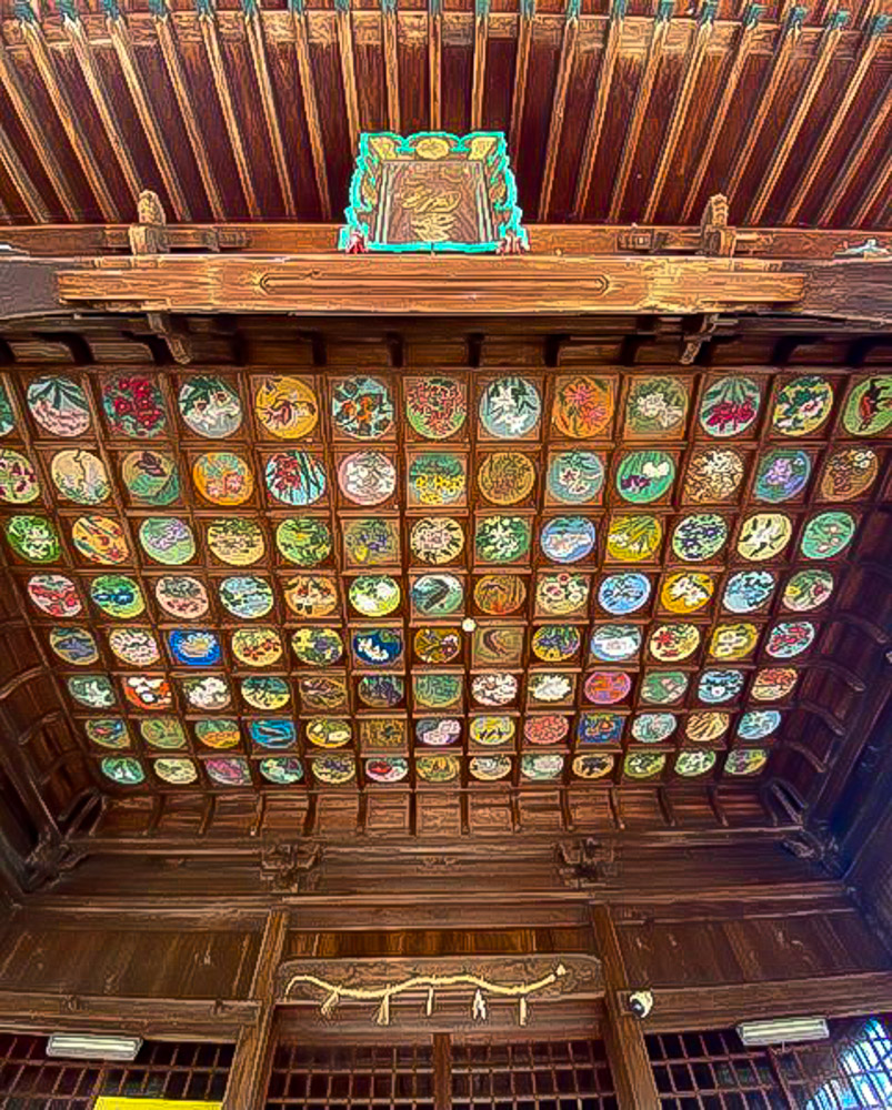 八剣神社（天井画）、10月秋、岐阜県羽島市の観光・撮影スポットの名所