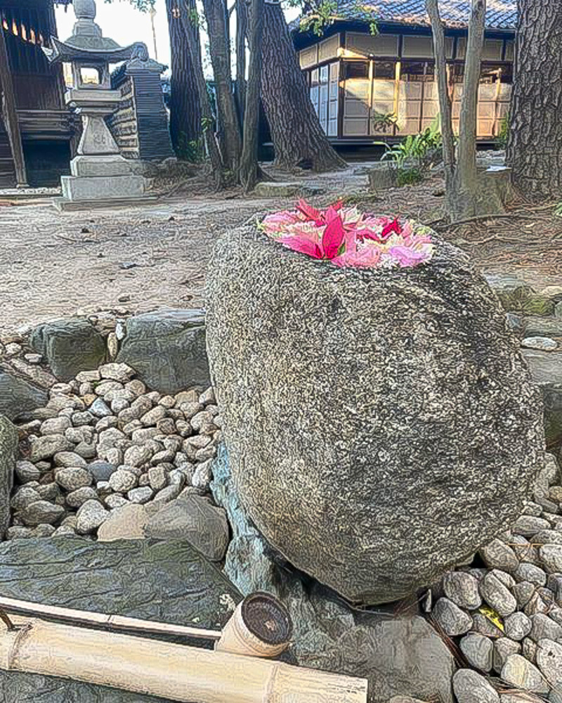 六華苑、花手水舎、12月冬、三重県桑名市の観光・撮影スポットの名所