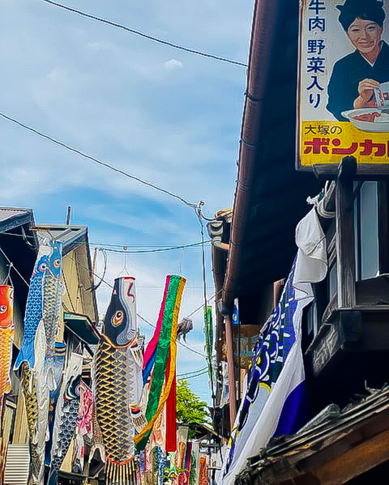 松應寺横丁、鯉のぼり、町並み、7月夏、愛知県岡崎市の観光・撮影スポットの名所