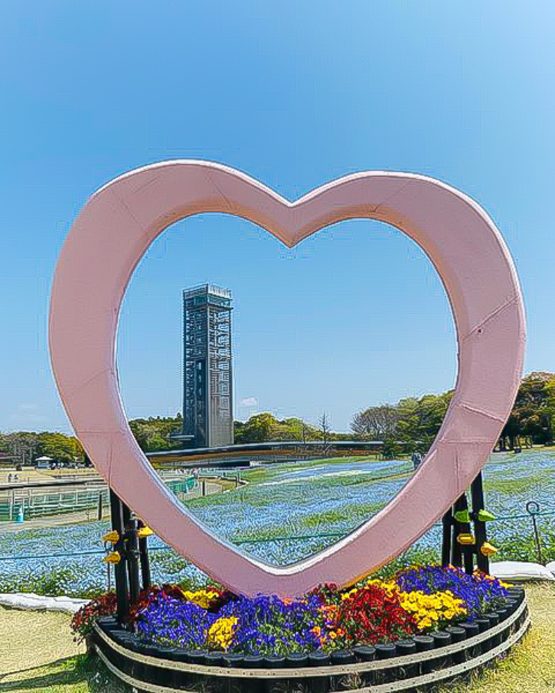 浜名湖ガーデンパーク、ネモフィラ、4月春の花、静岡県浜松市の観光・撮影スポットの名所