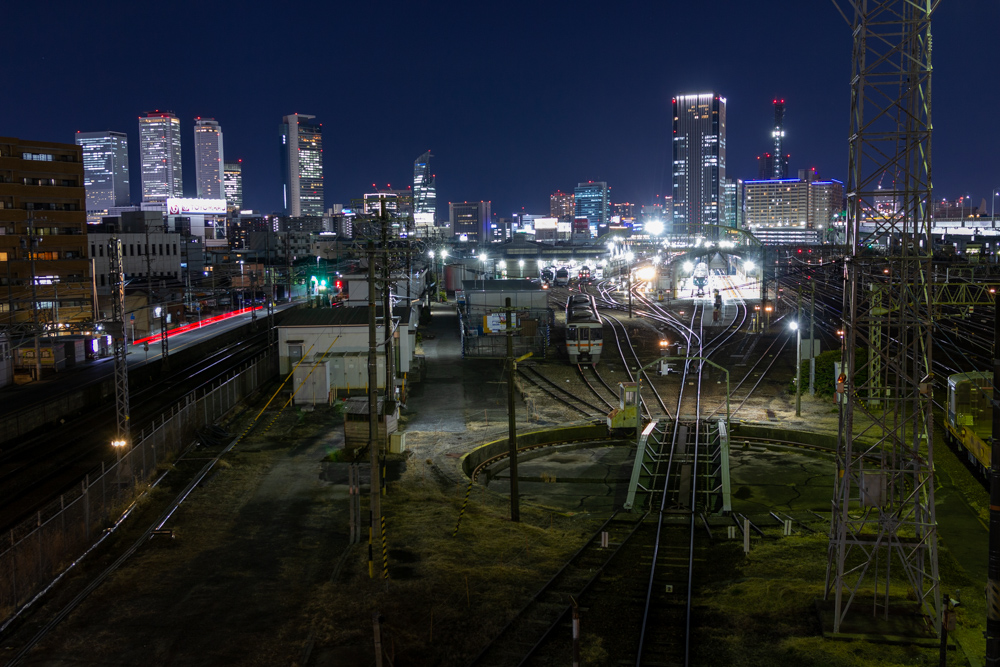 黄金跨線橋、名古屋駅ビル群、夜景、名古屋市中村区の観光・撮影スポットの写真や画像