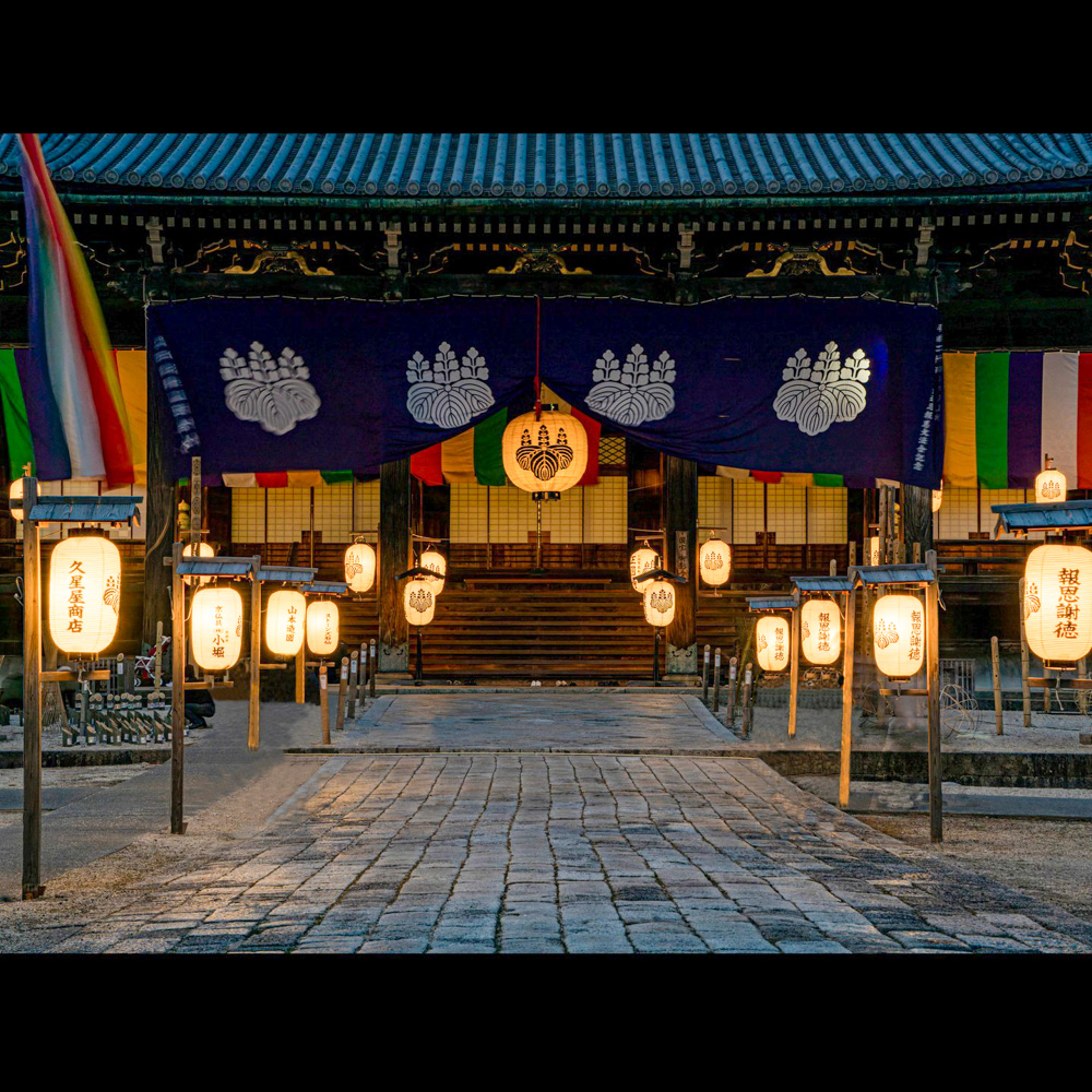 高田本山専修寺のお七夜報恩講、竹あかり、1月冬、三重県津市の観光・撮影スポットの名所