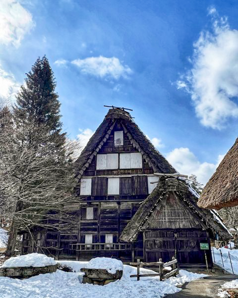 飛騨民俗村 、雪・冬景色、合掌造り、2月冬、岐阜県高山市の観光・撮影スポットの名所