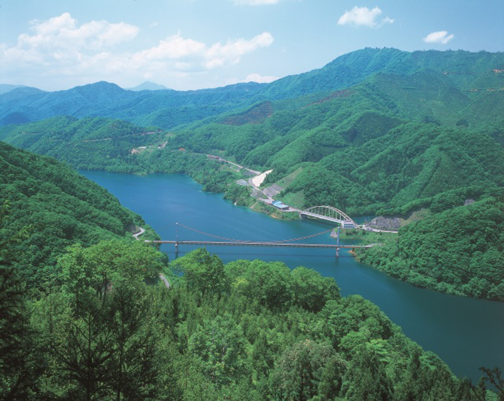 九頭竜湖、新緑、６月夏、福井県福井市の観光・撮影スポット