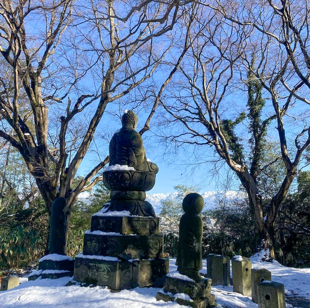 呉羽山公園展望台、立山連峰、雪景色、１月冬、富山県富山市の観光・撮影スポット
