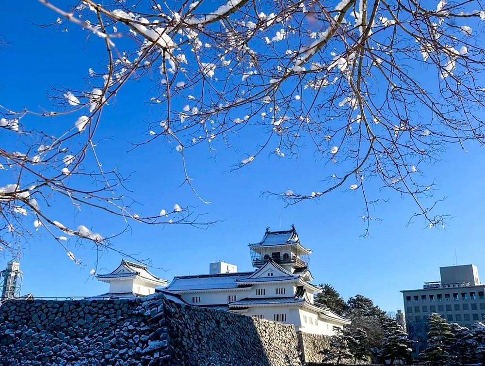 富山城跡公園、冬・雪景色、12月秋、富山県富山市の観光・撮影スポット