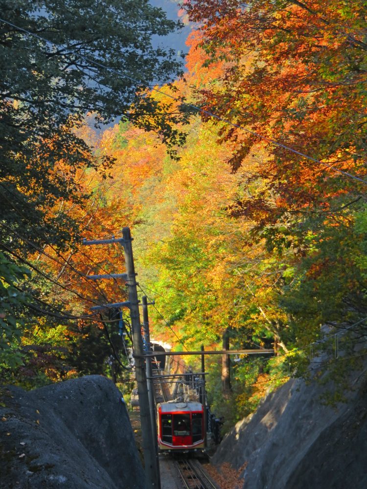 立山ケーブルカー、紅葉、９月、富山県中新川郡の観光・撮影スポット