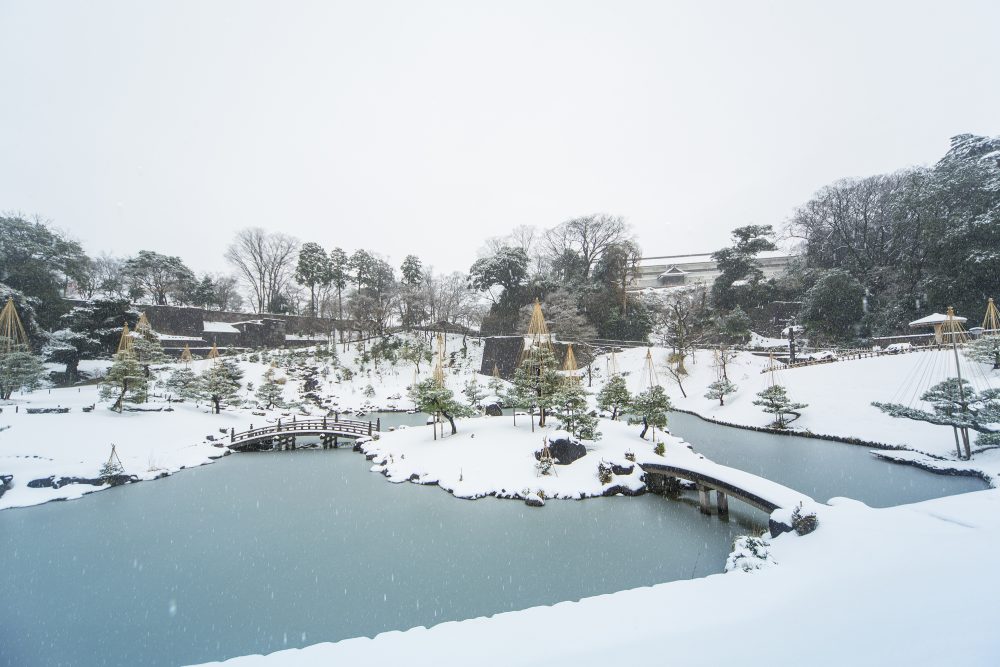 金沢城公園・玉泉院丸庭園 雪、雪、２月冬、石川県金沢市の観光・撮影スポット