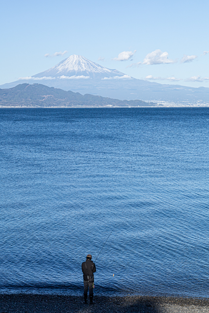 県営三保飛行場、三保の松原、富士山、1月冬、静岡県静岡市の観光・撮影スポットの名所