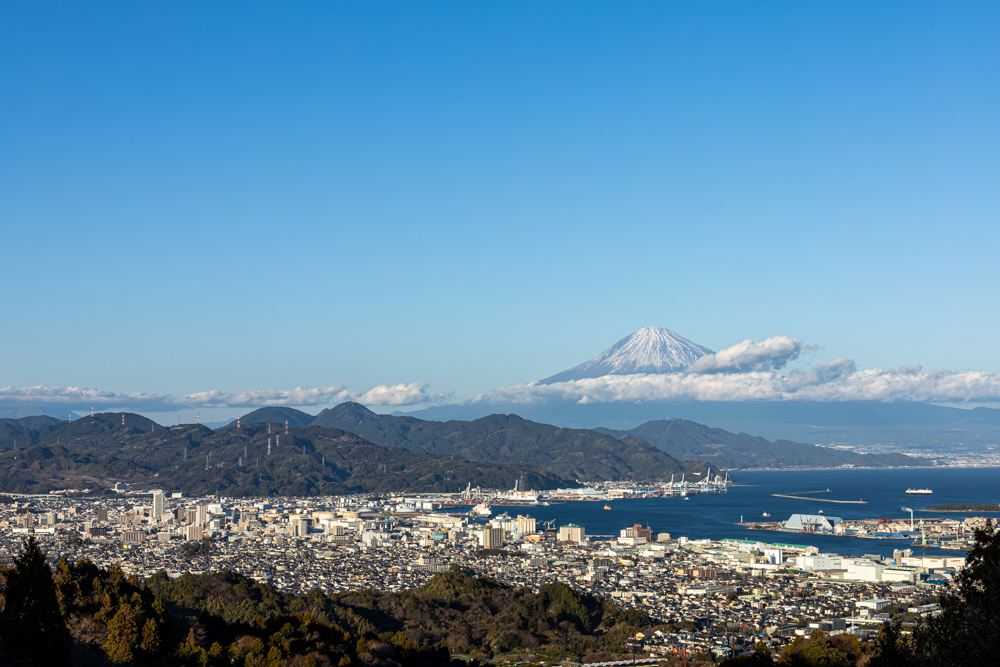 日本平夢テラス、富士山、展望台、1月冬、静岡県静岡市の観光・撮影スポットの名所