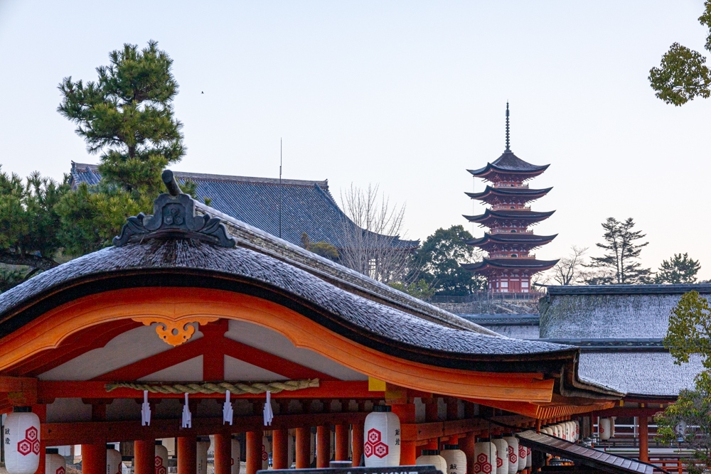 厳島神社、１月冬、広島県廿日市市の観光・撮影スポットの名所