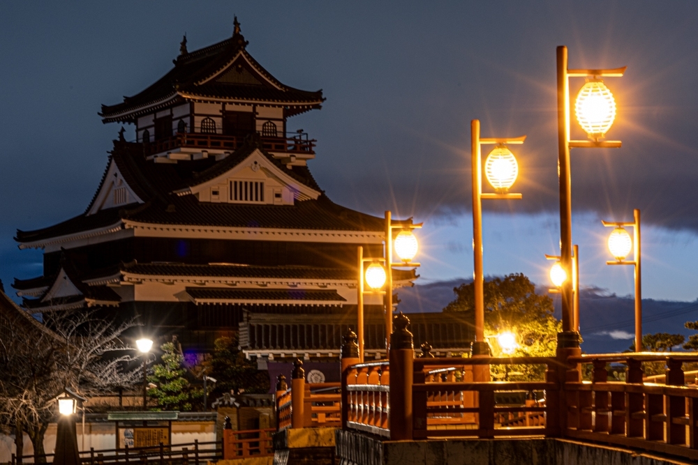 清洲城、夜景、冬、2024年1月、愛知県清須市の観光・撮影スポットの名所