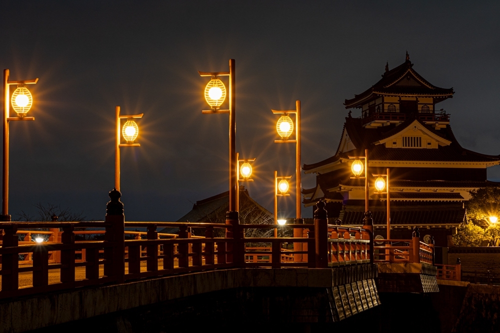 清洲城、夜景、冬、2024年1月、愛知県清須市の観光・撮影スポットの名所