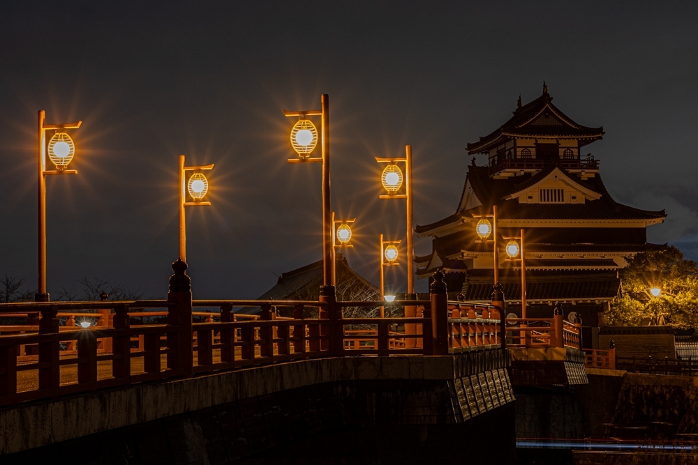 清洲城、夜景、冬、2024年1月、愛知県清須市の観光・撮影スポットの名所