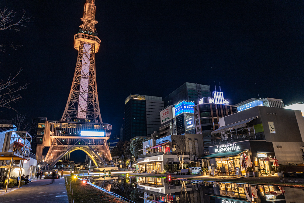 名古屋市栄、夜景、1月冬、名古屋市中区の観光・撮影スポット