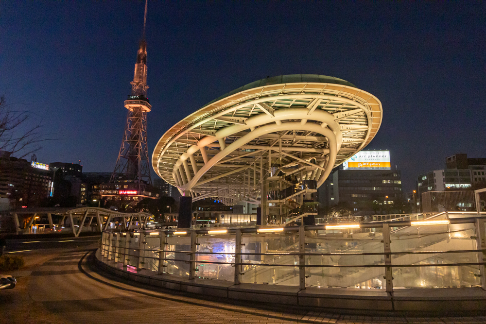 名古屋市栄、夜景、1月冬、名古屋市中区の観光・撮影スポット