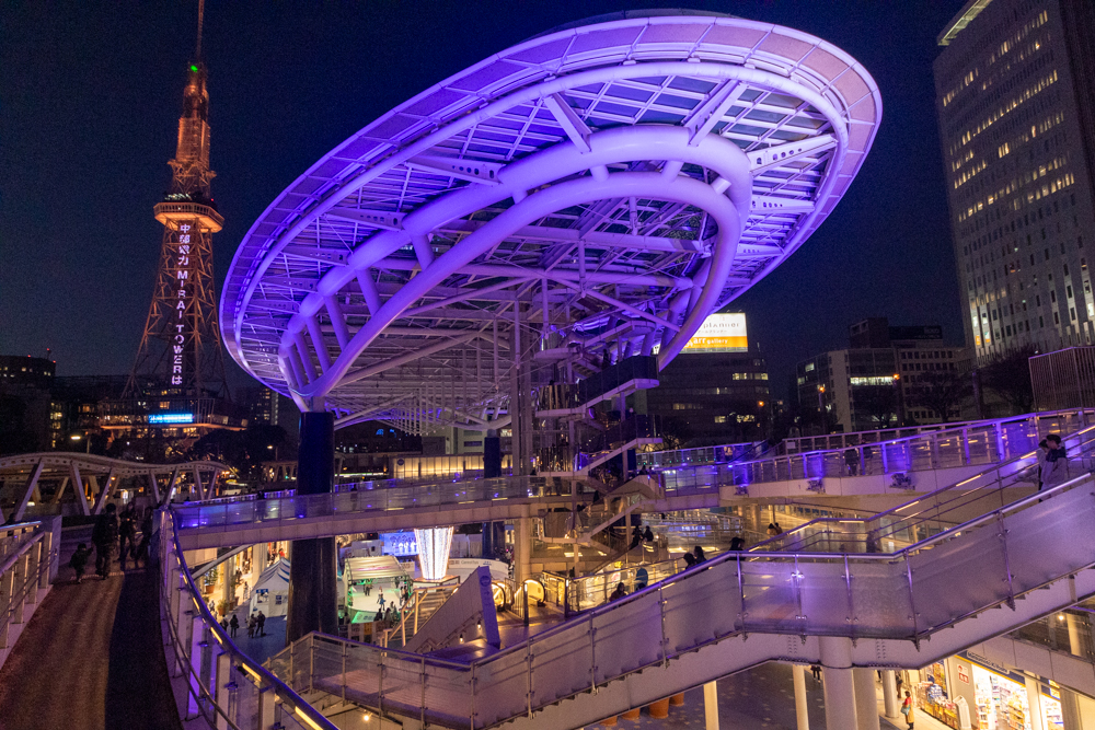 名古屋市栄、夜景、1月冬、名古屋市中区の観光・撮影スポット