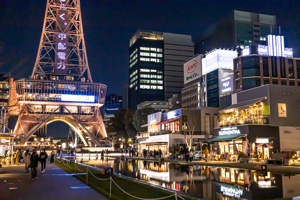 名古屋市栄、夜景、1月冬、名古屋市中区の観光・撮影スポット