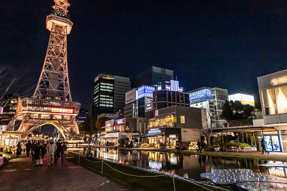 名古屋市栄、夜景、1月冬、名古屋市中区の観光・撮影スポット