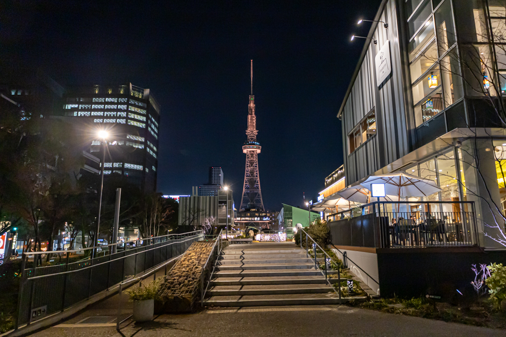 名古屋市栄、夜景、1月冬、名古屋市中区の観光・撮影スポット