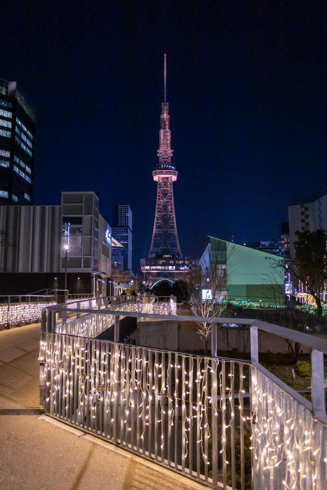 名古屋市栄、夜景、1月冬、名古屋市中区の観光・撮影スポット