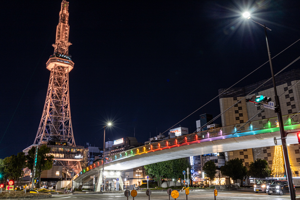 名古屋市栄、夜景、1月冬、名古屋市中区の観光・撮影スポット