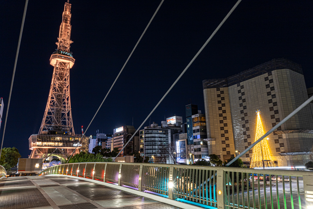 名古屋市栄、夜景、1月冬、名古屋市中区の観光・撮影スポット