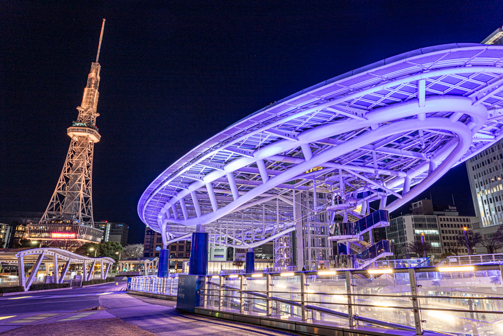 名古屋市栄、夜景、1月冬、名古屋市中区の観光・撮影スポット