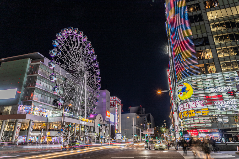 名古屋市栄、夜景、1月冬、名古屋市中区の観光・撮影スポット