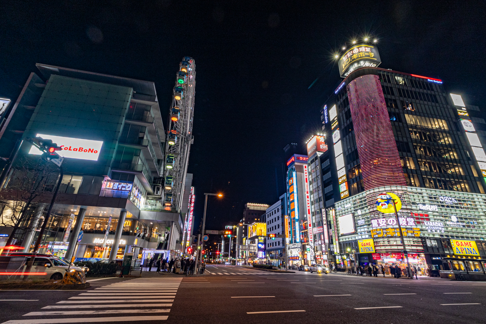 名古屋市栄、夜景、1月冬、名古屋市中区の観光・撮影スポット