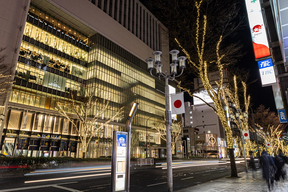 名古屋市栄、夜景、1月冬、名古屋市中区の観光・撮影スポット