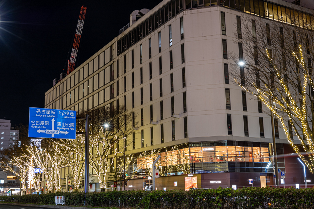 名古屋市栄、夜景、1月冬、名古屋市中区の観光・撮影スポット