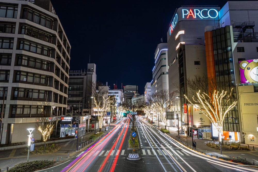 名古屋市栄、夜景、1月冬、名古屋市中区の観光・撮影スポット