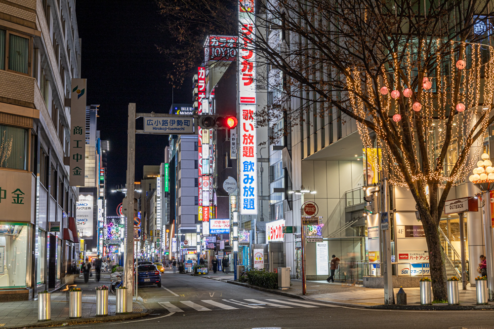 名古屋市栄、夜景、1月冬、名古屋市中区の観光・撮影スポット