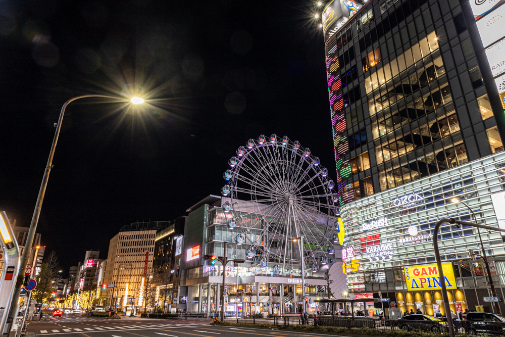 名古屋市栄、夜景、1月冬、名古屋市中区の観光・撮影スポット