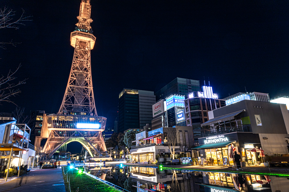 名古屋市栄、夜景、1月冬、名古屋市中区の観光・撮影スポット