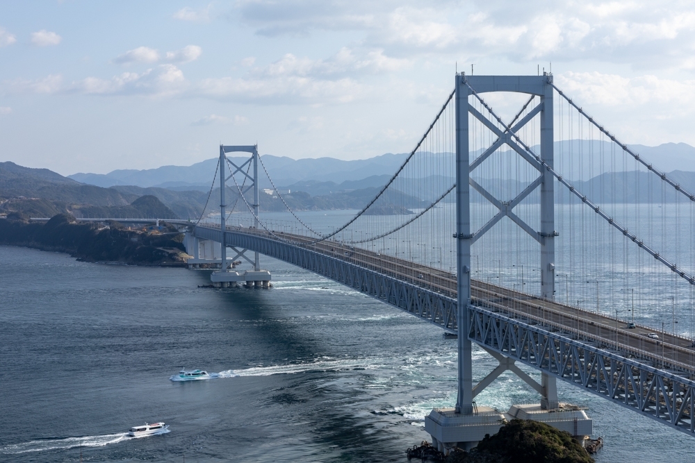 大鳴門橋、渦潮、エスカヒル·鳴門、１月冬、徳島県鳴門市の観光・撮影スポット