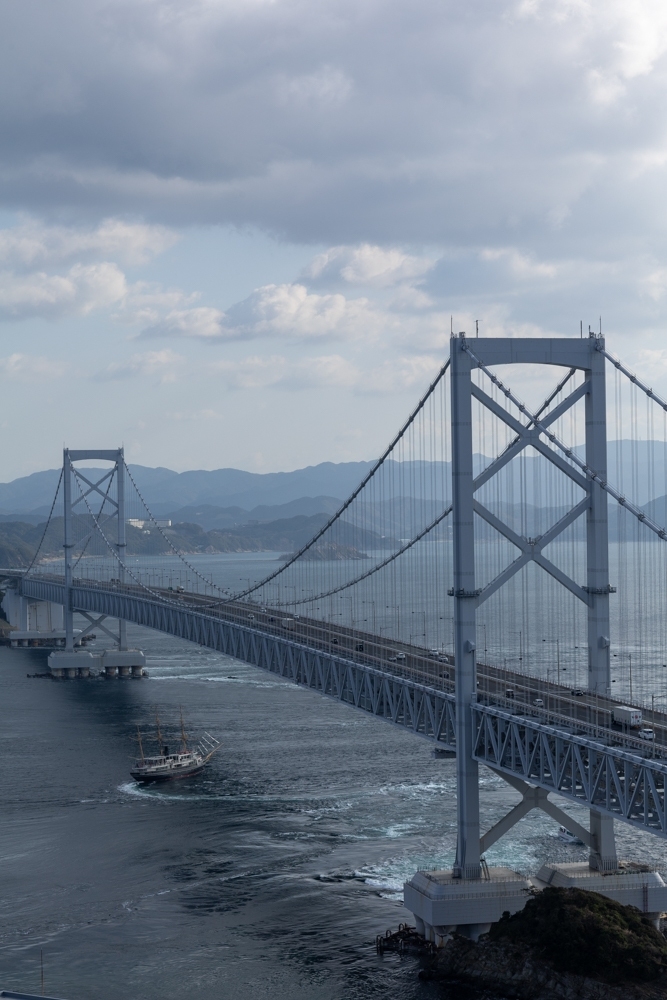 大鳴門橋、渦潮、エスカヒル·鳴門、１月冬、徳島県鳴門市の観光・撮影スポット