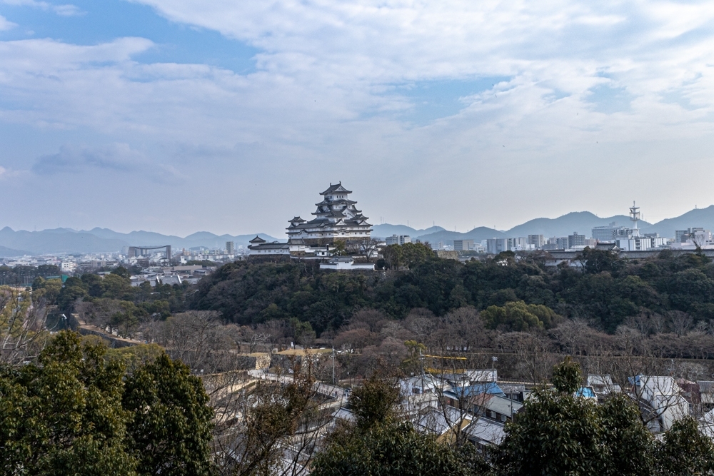 姫路城、男山配水池公園、１月冬、兵庫県姫路市の観光・撮影スポット