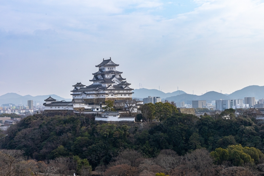 姫路城、男山配水池公園、１月冬、兵庫県姫路市の観光・撮影スポット