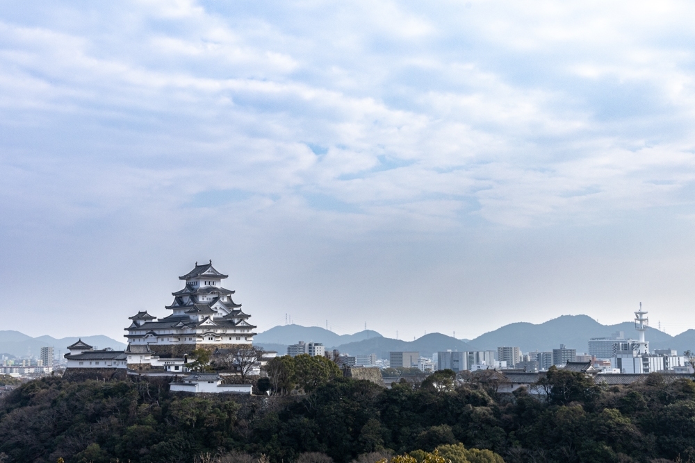 姫路城、男山配水池公園、１月冬、兵庫県姫路市の観光・撮影スポット