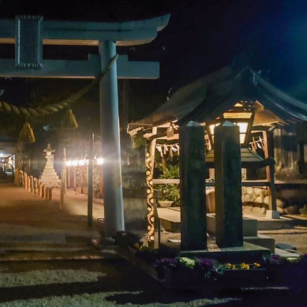 都波岐・奈加等神社、竹あかり、12月冬、三重県鈴鹿市の観光・撮影スポットの名所